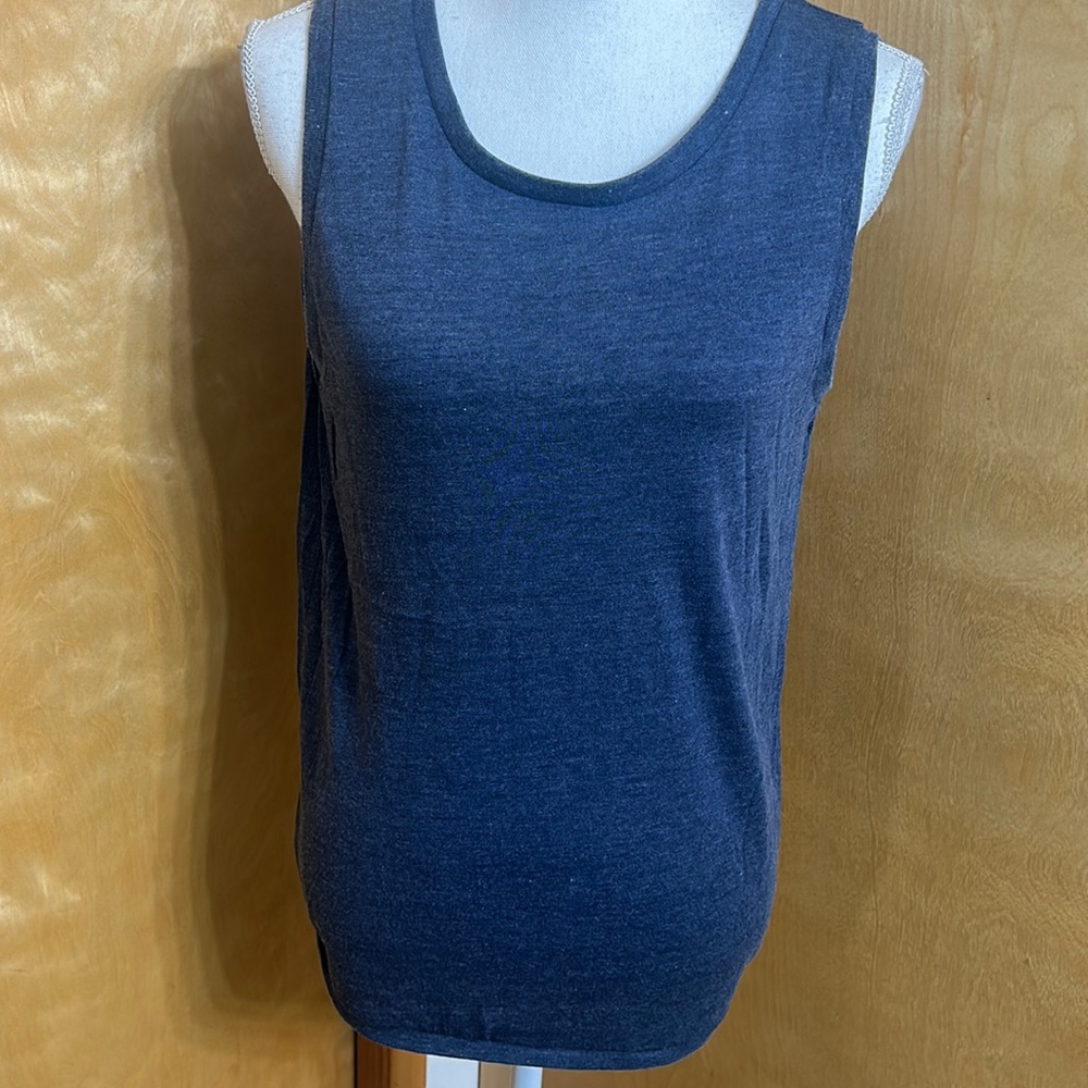 ✨✨NWOT Chaser Navy Blue Double V-Neck Back Cut Out Tank S